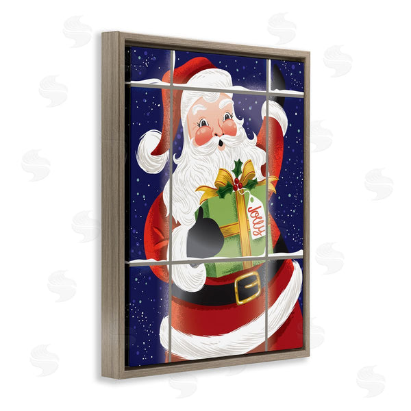 Stupell Industries Arrolynn Weiderhold | Vintage Jolly Santa Window Wall Art