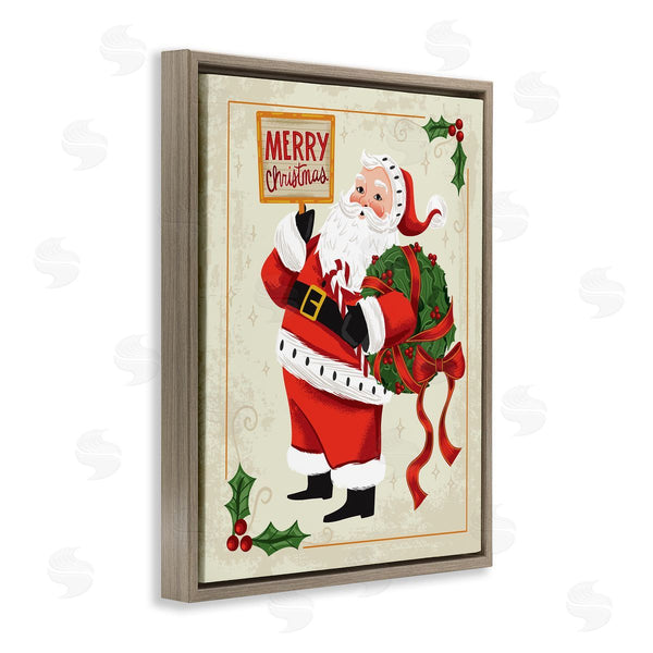 Stupell Industries Arrolynn Weiderhold | Vintage Merry Christmas Santa Wall Art