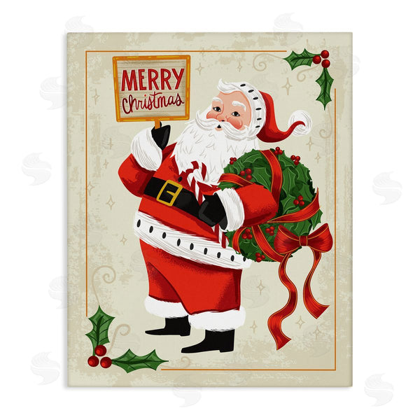 stupell industries Arrolynn Weiderhold | Vintage Merry Christmas Santa Wall Art