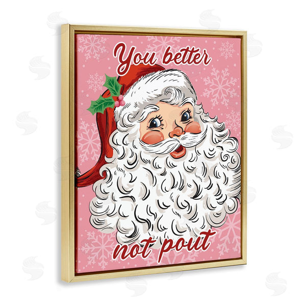 Stupell Industries Arrolynn Weiderhold | Vintage Santa Phrase Over Pink