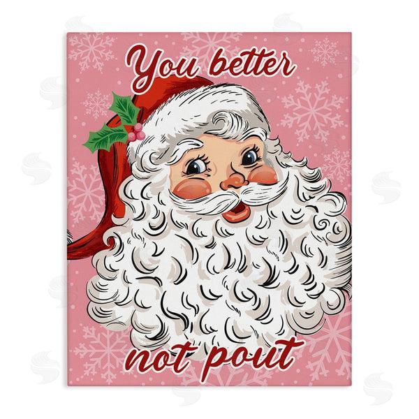 stupell industries Arrolynn Weiderhold | Vintage Santa Phrase over Pink