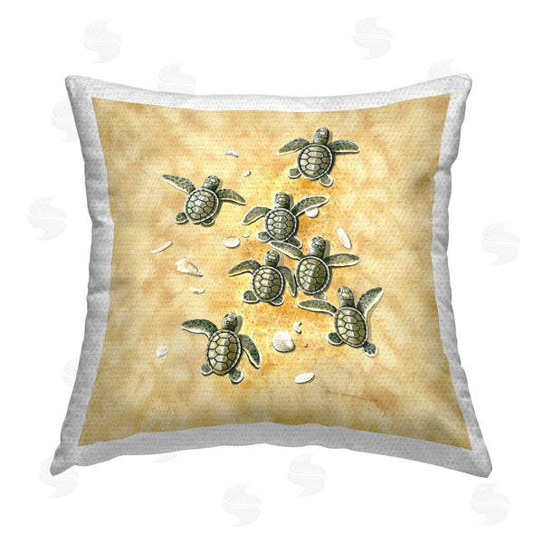 Stupell Industries Art Brands Holdings LLC. | Baby Sea Turtles Shore Printed Throw Pillow