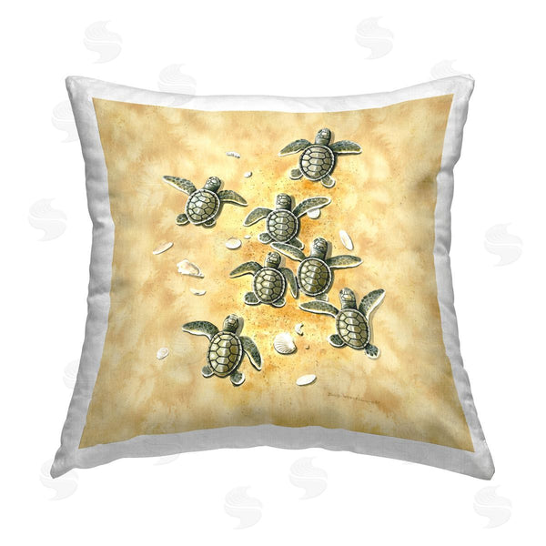 stupell industries Art Brands Holdings LLC. | Baby Sea Turtles Shore Printed Throw Pillow