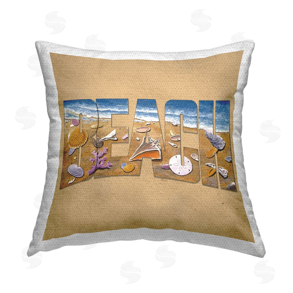 Stupell Industries Art Brands Holdings LLC. | Beach Letters Outline Printed Throw Pillow