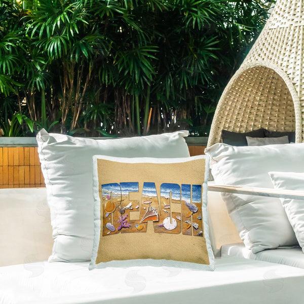 Stupell Industries Art Brands Holdings LLC. | Beach Letters Outline Printed Throw Pillow