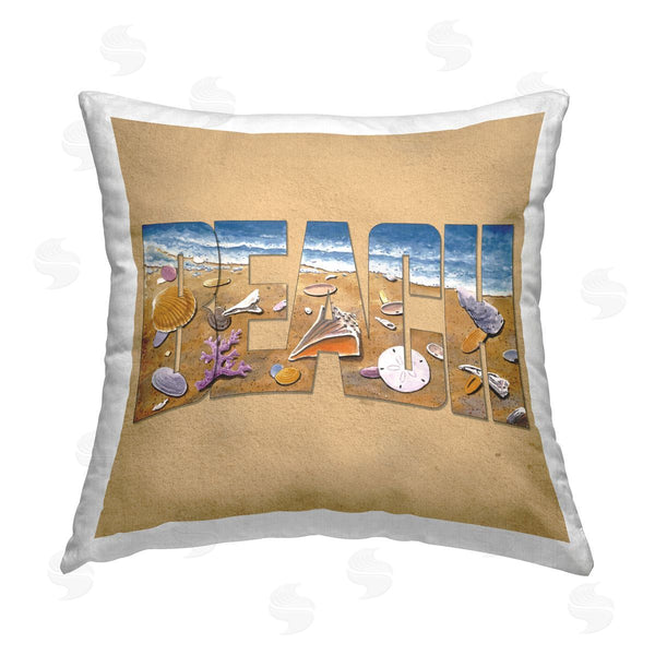 stupell industries Art Brands Holdings LLC. | Beach Letters Outline Printed Throw Pillow