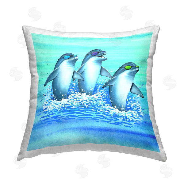 stupell industries Art Brands Holdings LLC. | Cool Dolphins Trio Printed Throw Pillow