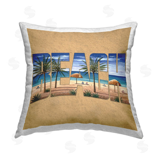 Stupell Industries Art Brands Holdings LLC. | Tropical Beach Typography Printed Throw Pillow