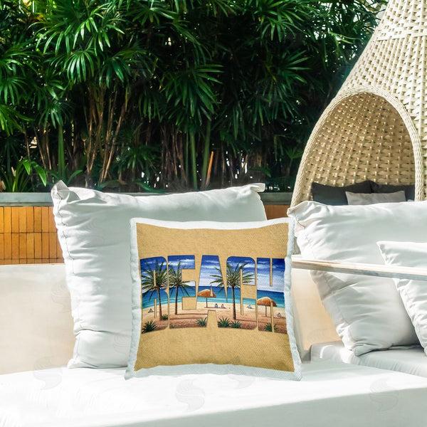 Stupell Industries Art Brands Holdings LLC. | Tropical Beach Typography Printed Throw Pillow