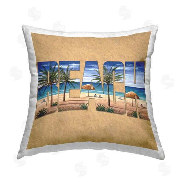 stupell industries Art Brands Holdings LLC. | Tropical Beach Typography Printed Throw Pillow