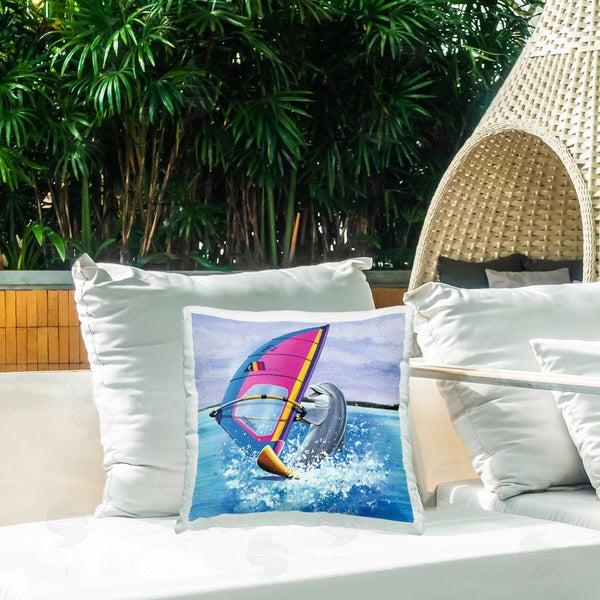 Stupell Industries Art Brands Holdings LLC. | Wind Surfer Dolphin Printed Throw Pillow