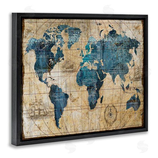 Stupell Industries Art Licensing Studio | Vintage Abstract World Map Design