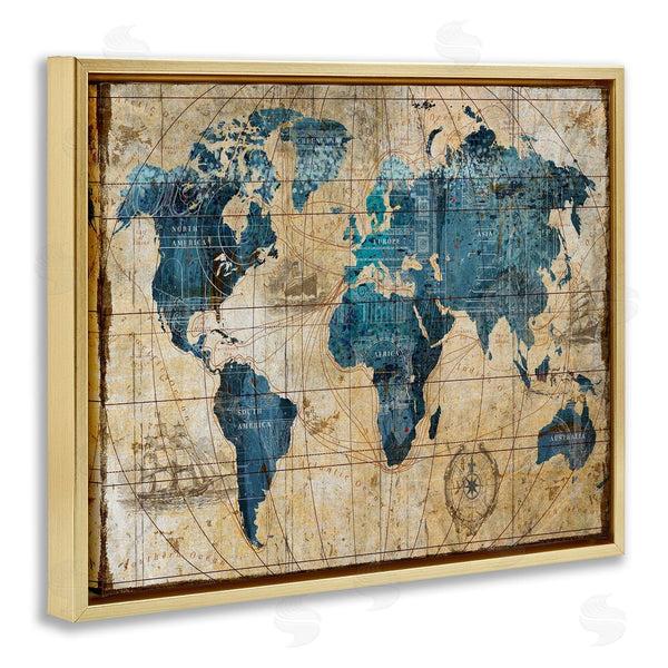 Stupell Industries Art Licensing Studio | Vintage Abstract World Map Design