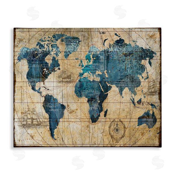 stupell industries Art Licensing Studio | Vintage Abstract World Map Design
