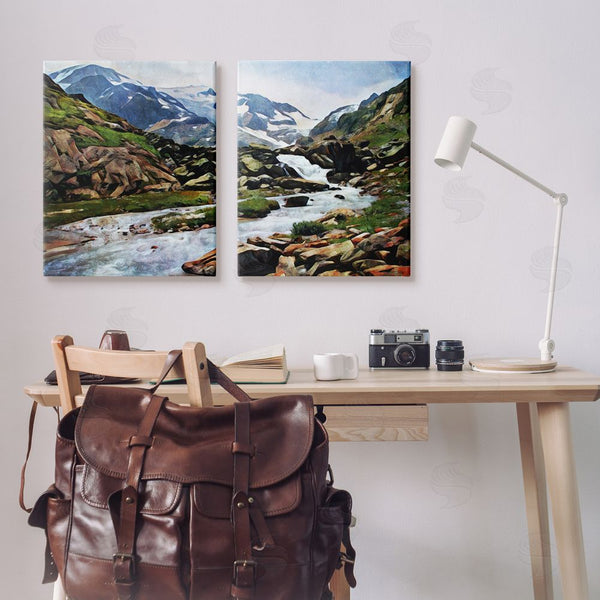 Stupell Industries Ashley Aldridge | Peaceful Rocky Mountains Water Landscape Wall Art