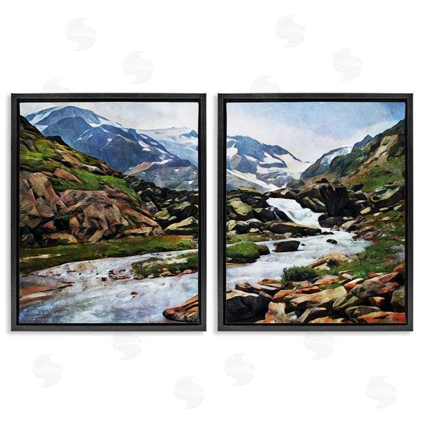 Stupell Industries Ashley Aldridge | Peaceful Rocky Mountains Water Landscape Wall Art