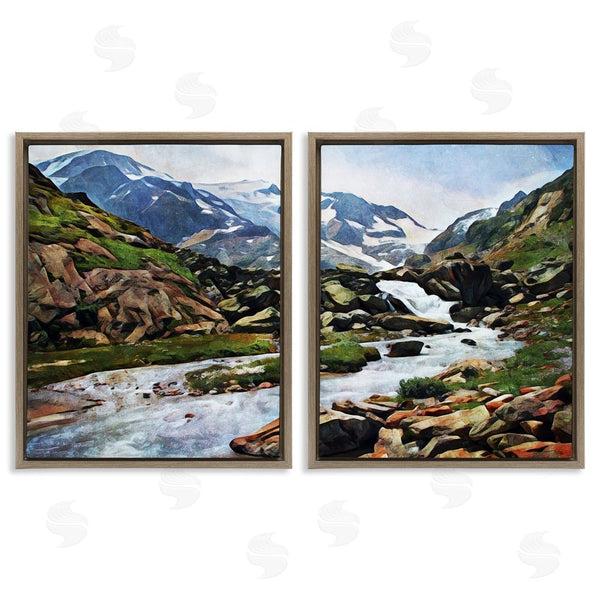 Stupell Industries Ashley Aldridge | Peaceful Rocky Mountains Water Landscape Wall Art