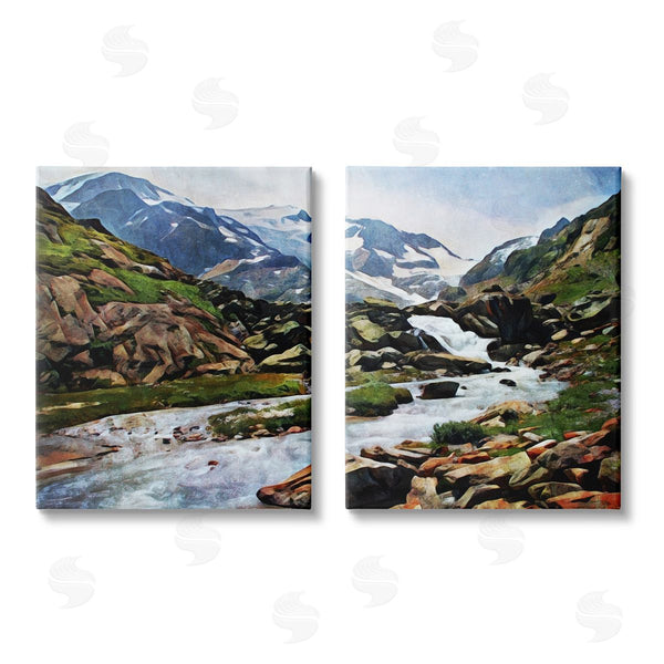 stupell industries Ashley Aldridge | Peaceful Rocky Mountains Water Landscape Wall Art