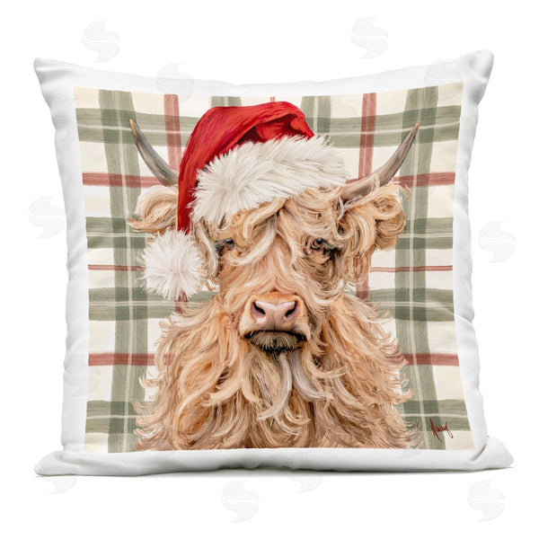Stupell Industries Ashley Bradley | Holiday Wavy Haired Cattle Printed Throw Pillow