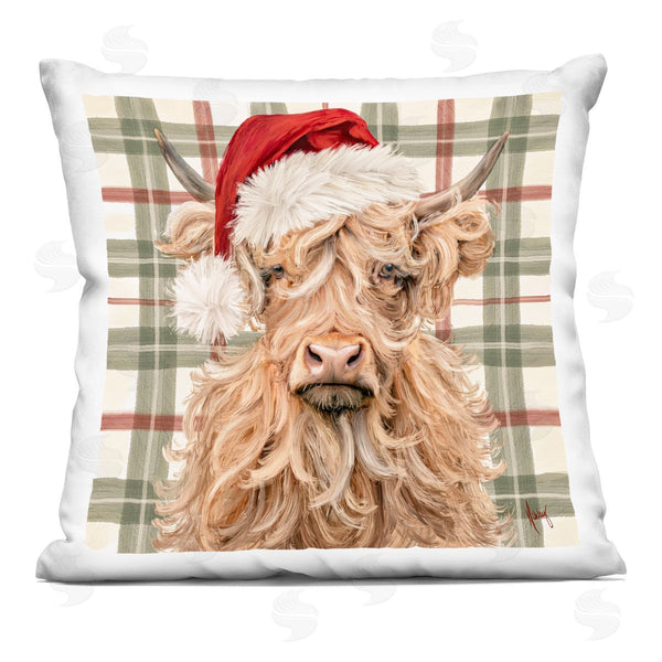 stupell industries Ashley Bradley | Holiday Wavy Haired Cattle Printed Throw Pillow