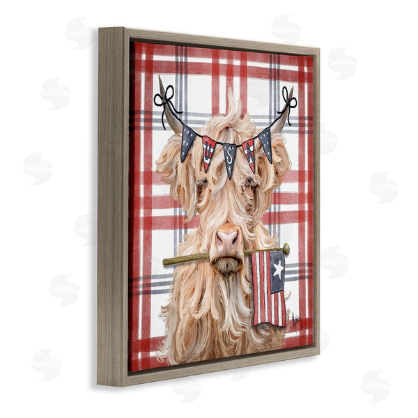 Stupell Industries Ashley Bradley | USA Plaid Highland Cattle Wall Art