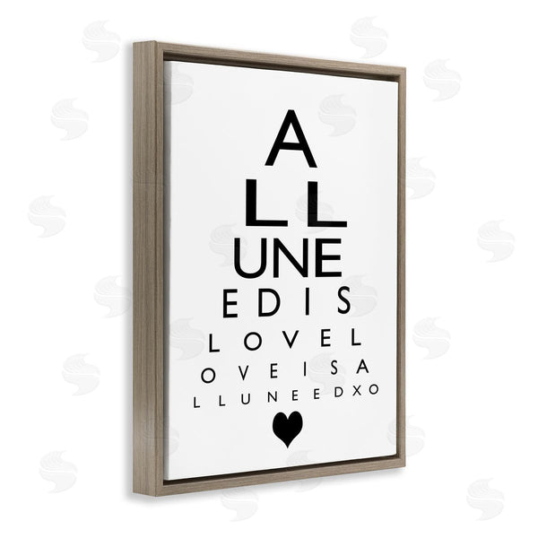 Stupell Industries Ashley Calhoun | All You Need Is Love Seeing Eye Chart Wall Art