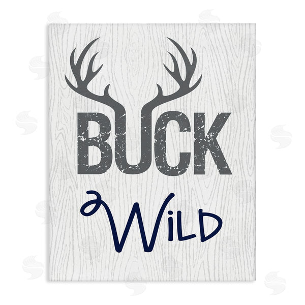 stupell industries Ashley Calhoun | Buck Wild Phrase with Antlers