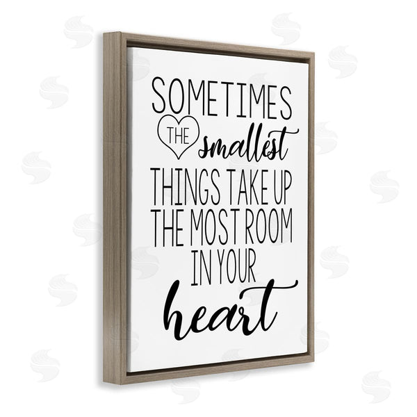 Stupell Industries Ashley Calhoun | Smallest Things Take Up Heart Phrase Black White Wall Art