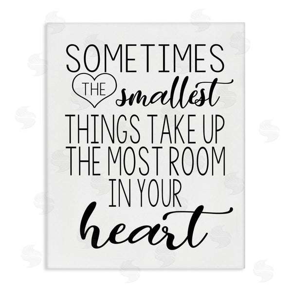 stupell industries Ashley Calhoun | Smallest Things Take Up Heart Phrase Black White Wall Art