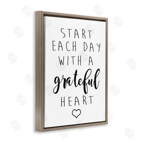 Stupell Industries Ashley Calhoun | Start Each Date With Grateful Heart Phrase Minimal Wall Art