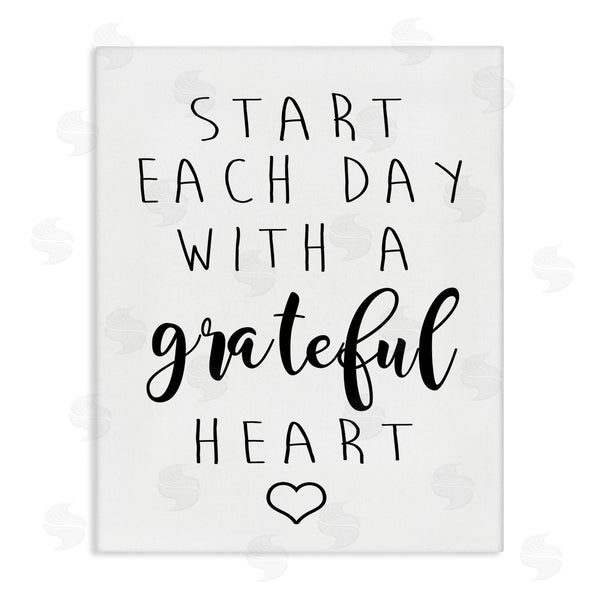 stupell industries Ashley Calhoun | Start Each Date with Grateful Heart Phrase Minimal Wall Art