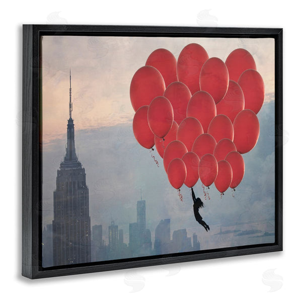Stupell Industries Ashley Davis | Cityscape And Girl With Balloons Wall Art