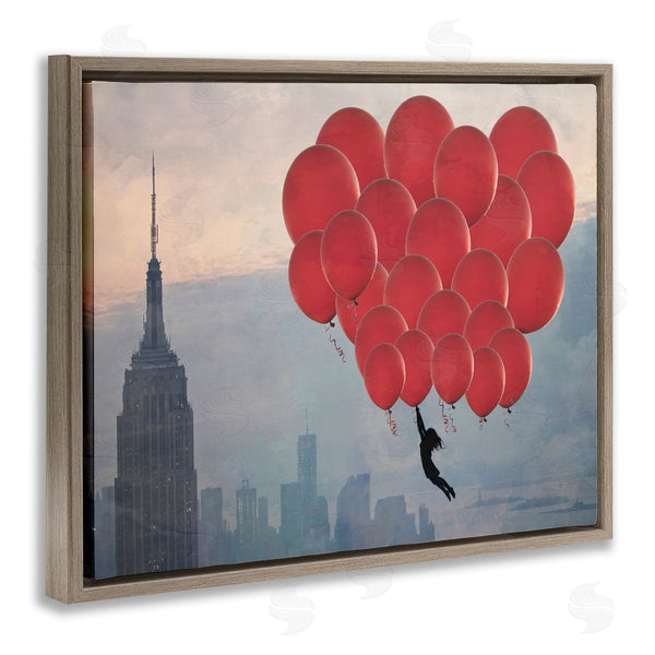 Stupell Industries Ashley Davis | Cityscape And Girl With Balloons Wall Art