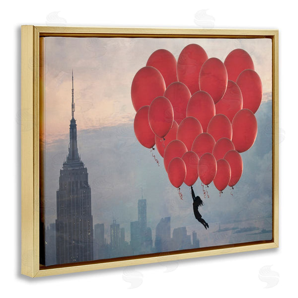 Stupell Industries Ashley Davis | Cityscape And Girl With Balloons Wall Art
