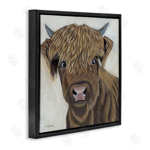 Stupell Industries Ashley Justice | Brown Cattle Farm Animal Portrait Wall Art
