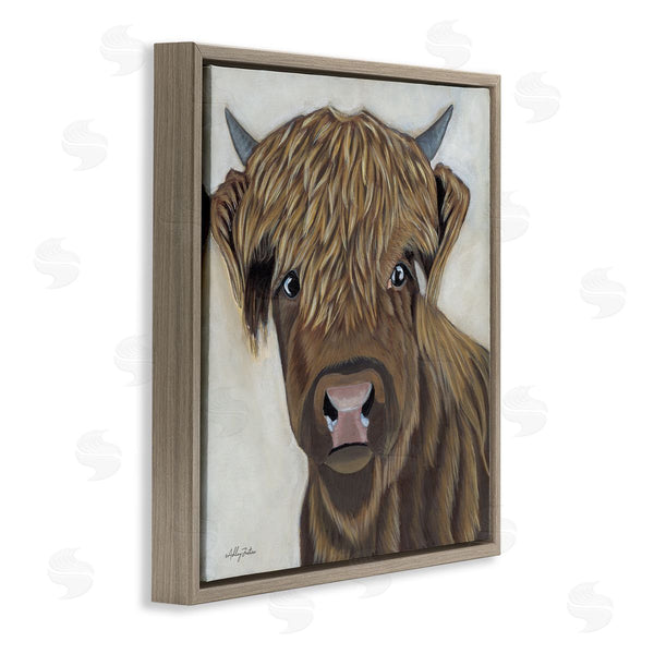 Stupell Industries Ashley Justice | Brown Cattle Farm Animal Portrait Wall Art