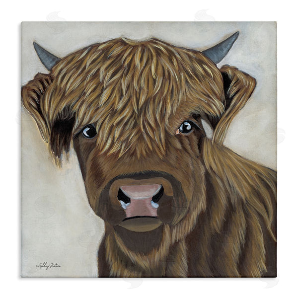 stupell industries Ashley Justice | Brown Cattle Farm Animal Portrait Wall Art
