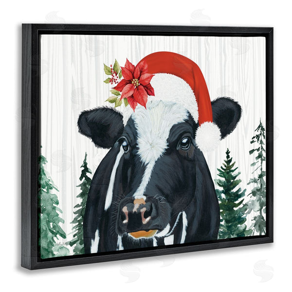 Stupell Industries Ashley Justice | Christmas Hat Cow Portrait