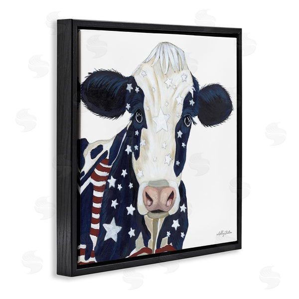 Stupell Industries Ashley Justice | Country Americana Cow Flag Pattern Wall Art