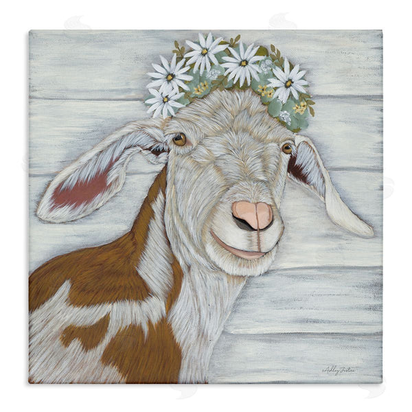stupell industries Ashley Justice | Country Goat Daisy Flower Crown Wall Art