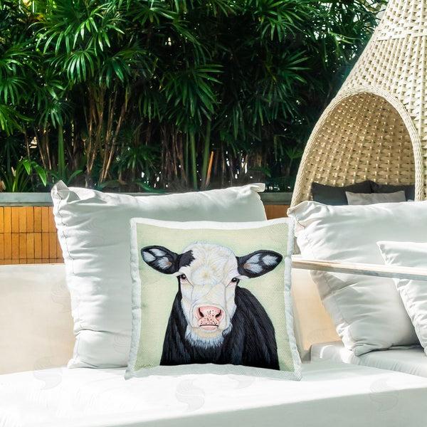 Stupell Industries Ashley Justice | Cow With Spotted Ears Printed Throw Pillow