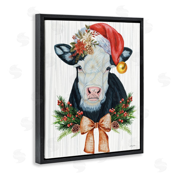 Stupell Industries Ashley Justice | Festive Cow In Christmas Hat