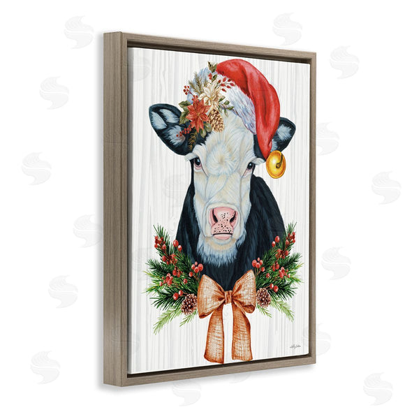 Stupell Industries Ashley Justice | Festive Cow In Christmas Hat