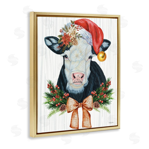 Stupell Industries Ashley Justice | Festive Cow In Christmas Hat