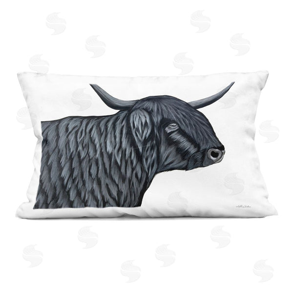 stupell industries Ashley Justice | Filmore Black Bull Portrait Printed Throw Pillow