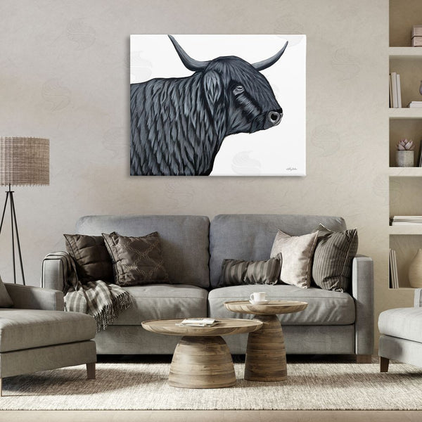 Stupell Industries Ashley Justice | Filmore Black Bull Portrait Wall Art