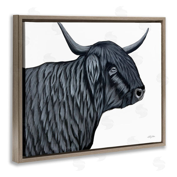 Stupell Industries Ashley Justice | Filmore Black Bull Portrait Wall Art