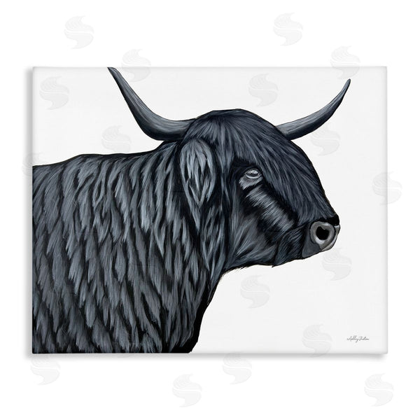 stupell industries Ashley Justice | Filmore Black Bull Portrait Wall Art