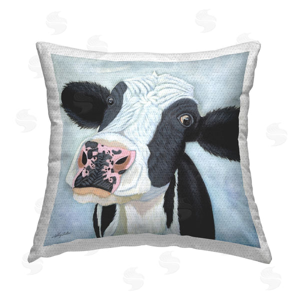 Stupell Industries Ashley Justice | Funny Cow Gaze Printed Throw Pillow