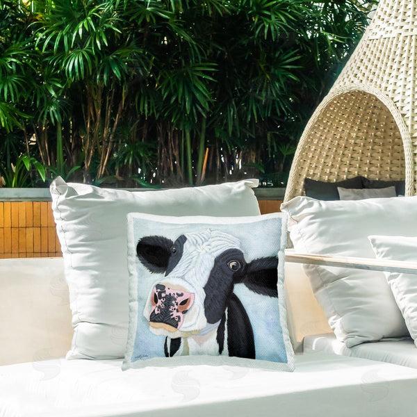 Stupell Industries Ashley Justice | Funny Cow Gaze Printed Throw Pillow